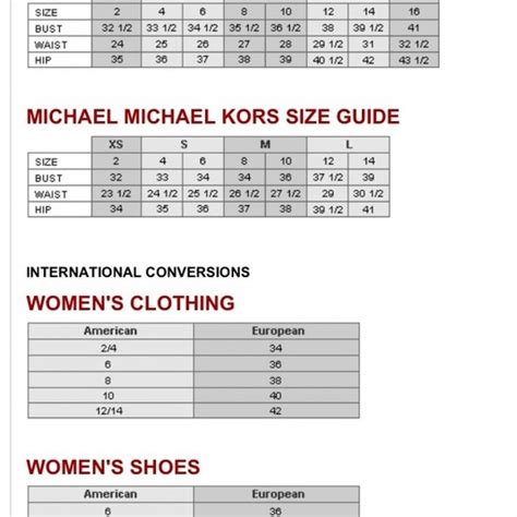 размерная сетка michael kors обувь|michael kors shoes size chart.